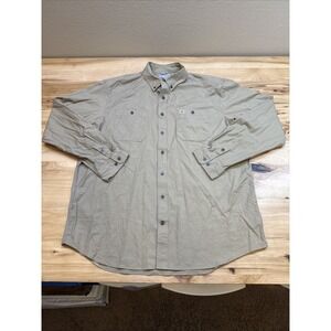 Carhartt 103554 Mens Rugged Flex Brown Rigby Long Sleeve Work Shirt Size 2XLT